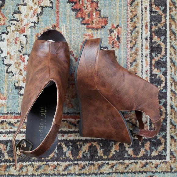 Brown Madden Girl Platform Wedges - Size 7 - Picture 1 of 1
